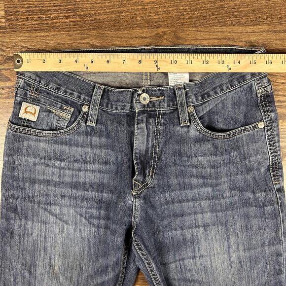 Cinch Jeans Mens 32x38 Blue Ian MB53436 001 Bootcut Stretch Denim Western Cowboy - Picture 4 of 11